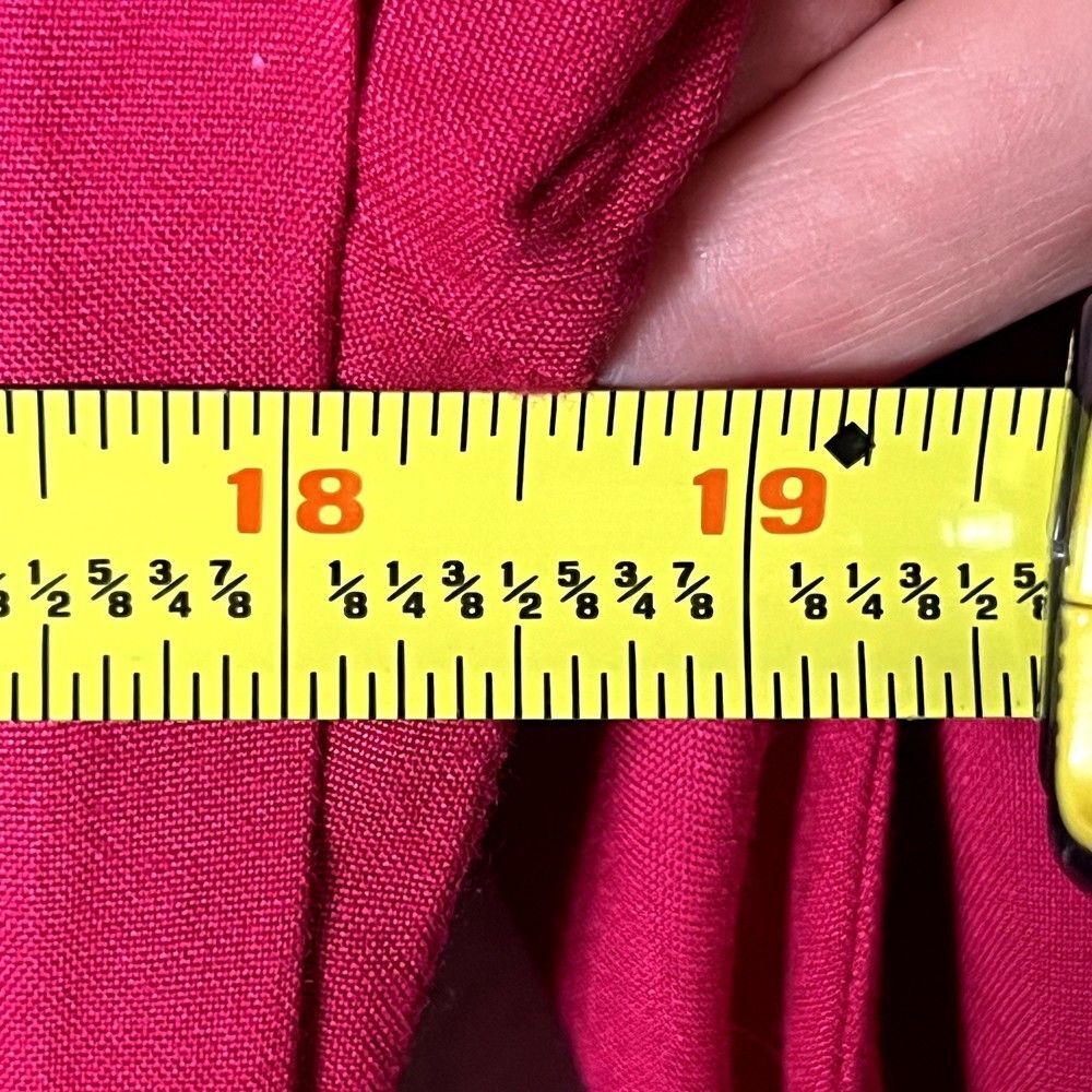 Vintage Momentos Sz S Blouson Midi Dress Hot Pink Pleated Star-Studded Waist - Picture 11 of 16